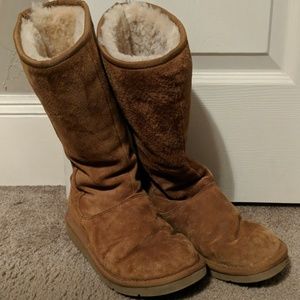 UGG tall boots with zipper back detail